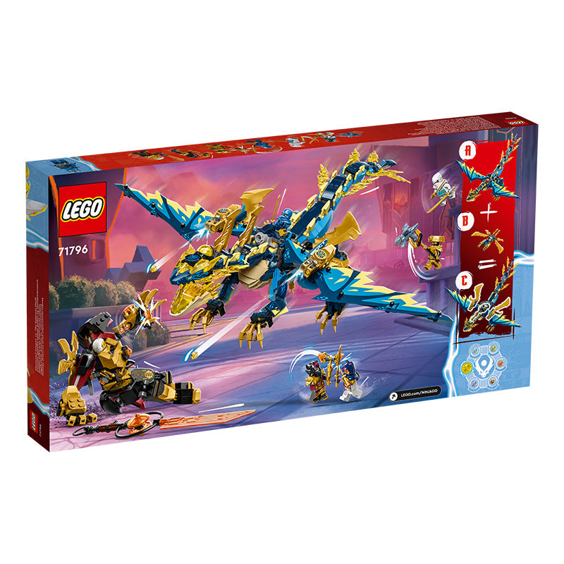 Đồ chơi lắp ráp Rồng nguyên tố đối đầu chiến giáp đế vương LEGO NINJAGO 71796