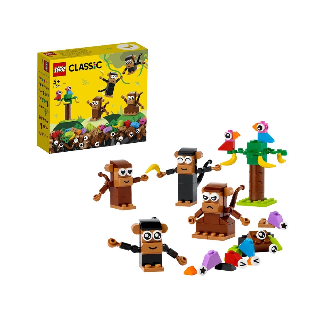 LEGO CLASSIC 11031 Fun Monkey Creative Brick Set Assembly Toy