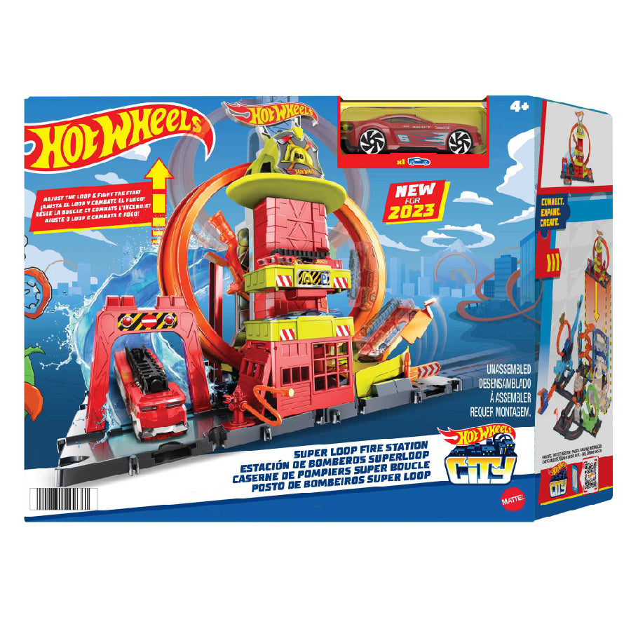 Trạm Cứu Hỏa Xoắn Ốc Siêu Cấp Hot Wheels HOT WHEELS HKX41