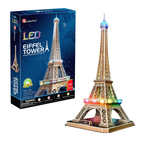 3D puzzle children's toy with LED lights: Eiffel Tower PUZZLES L091H
