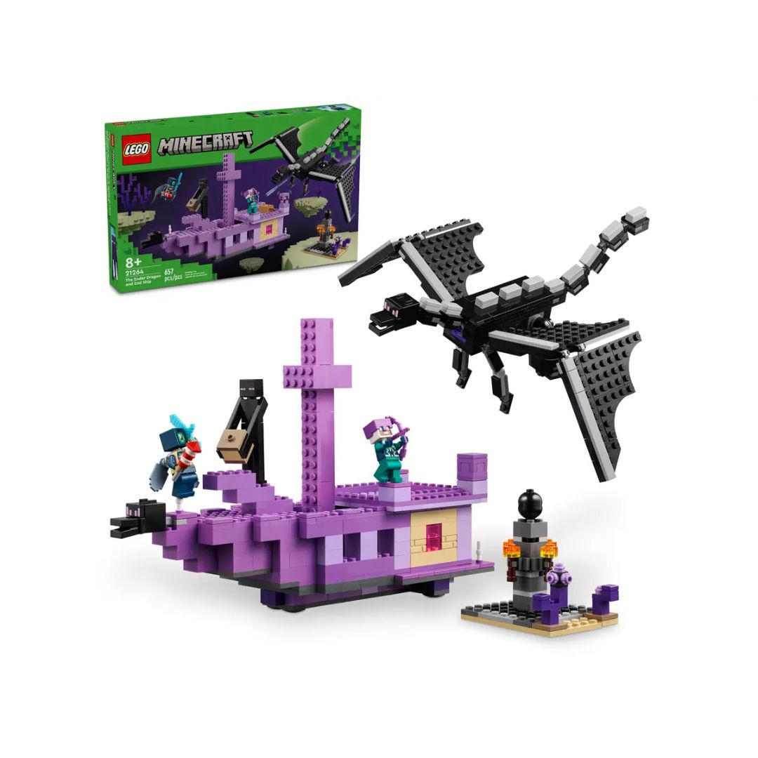 Đồ Chơi Lắp Ráp Chạm Trán Rồng Ender Và Con Thuyền End LEGO MINECRAFT 21264 (657 chi tiết)