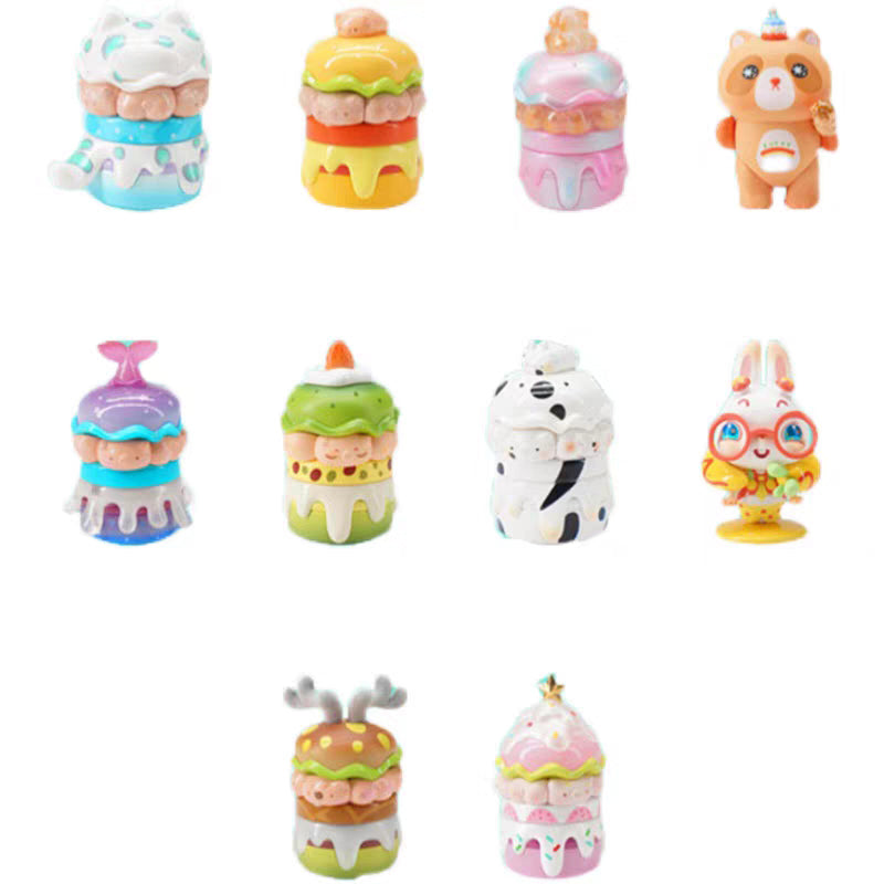 Mô Hình BOOBOO Và Gia Đình Heo Hamburgur OTHER ART TOYS L730018