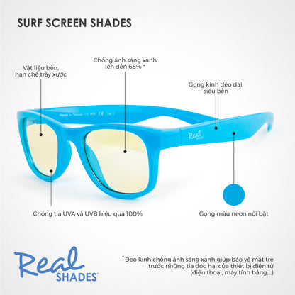 REALSHADES 4SCRNBL Neon Blue anti-blue light glasses 