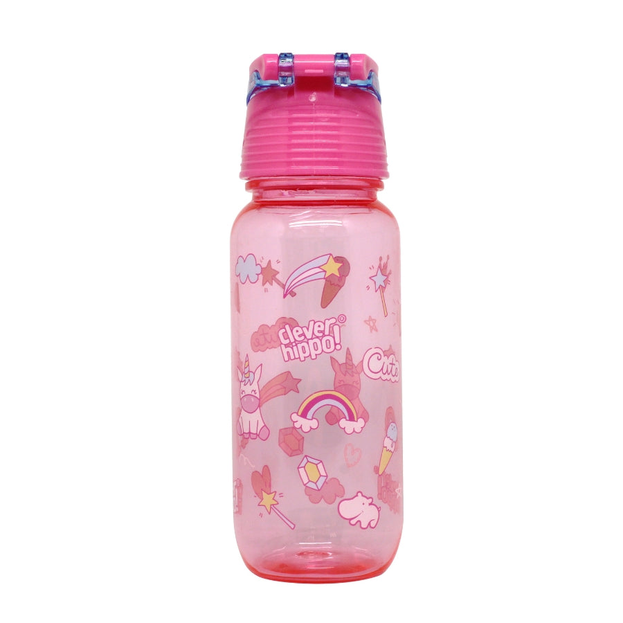 Bình nước nhựa Rainbow Unicorn Hồng CLEVERHIPPO WB01