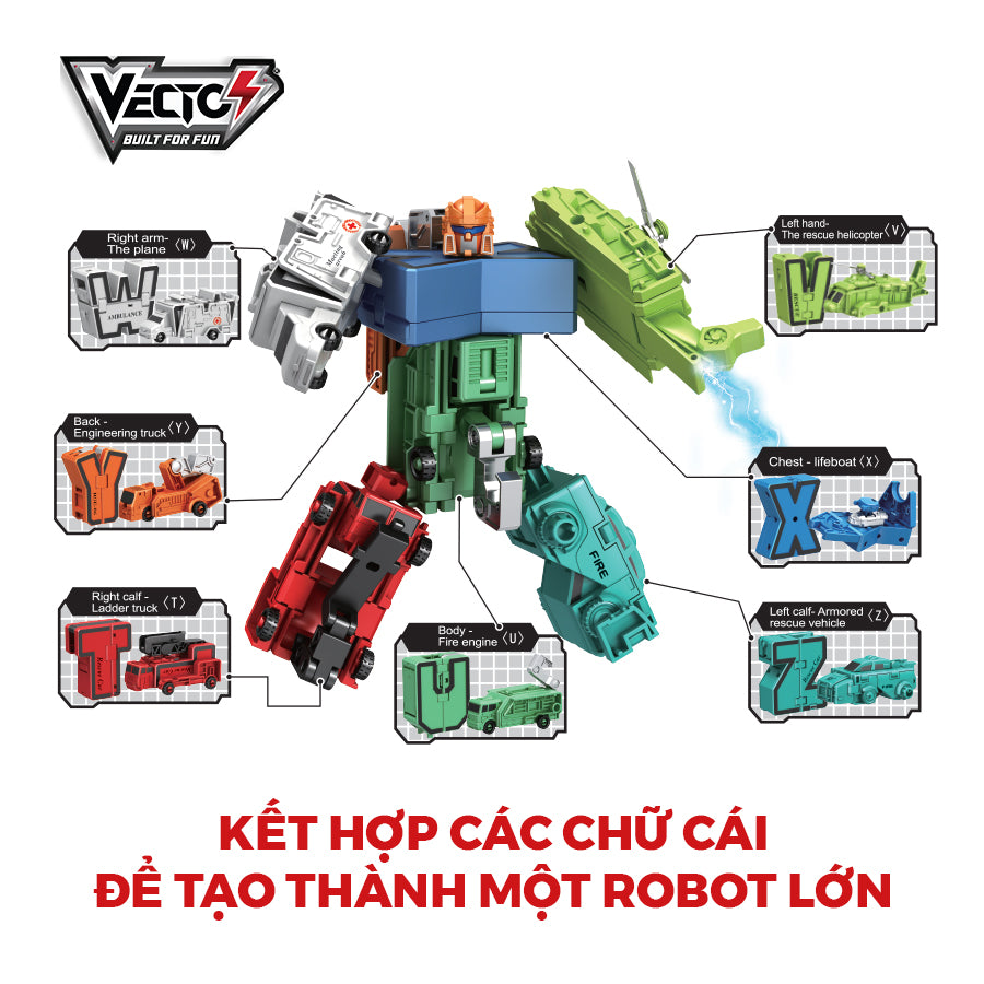 Robot assembly toy from T to Z VECTO VT8195-4