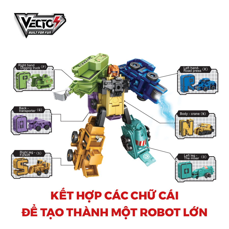 Đồ chơi lắp ráp Robot chữ từ N đến S VECTO VT8195-3