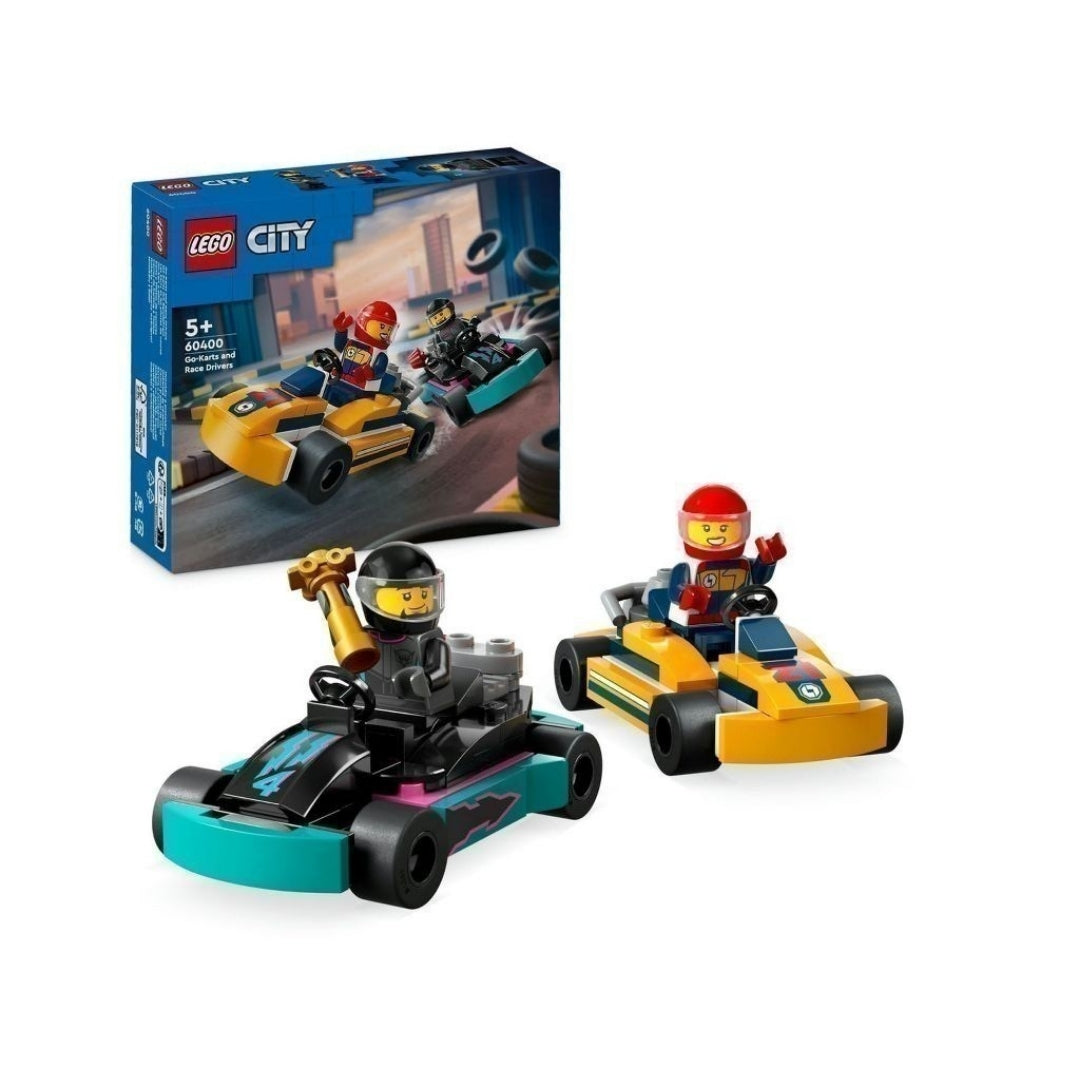 Assembling toy LEGO CITY 60400 Go-karts racing car duo