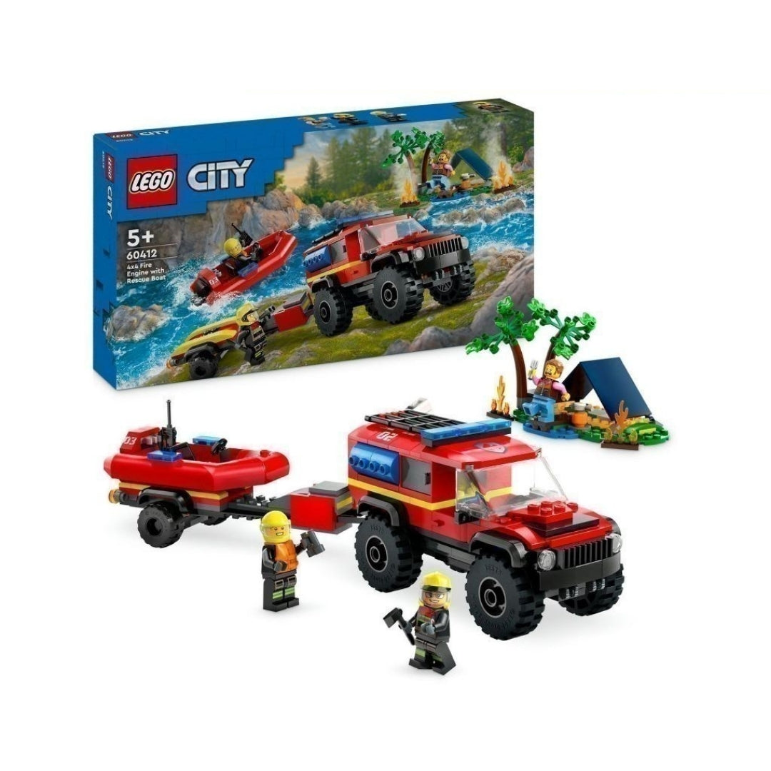 Đồ chơi lắp ráp Xe và tàu cứu hỏa chuyên dụng LEGO CITY 60412