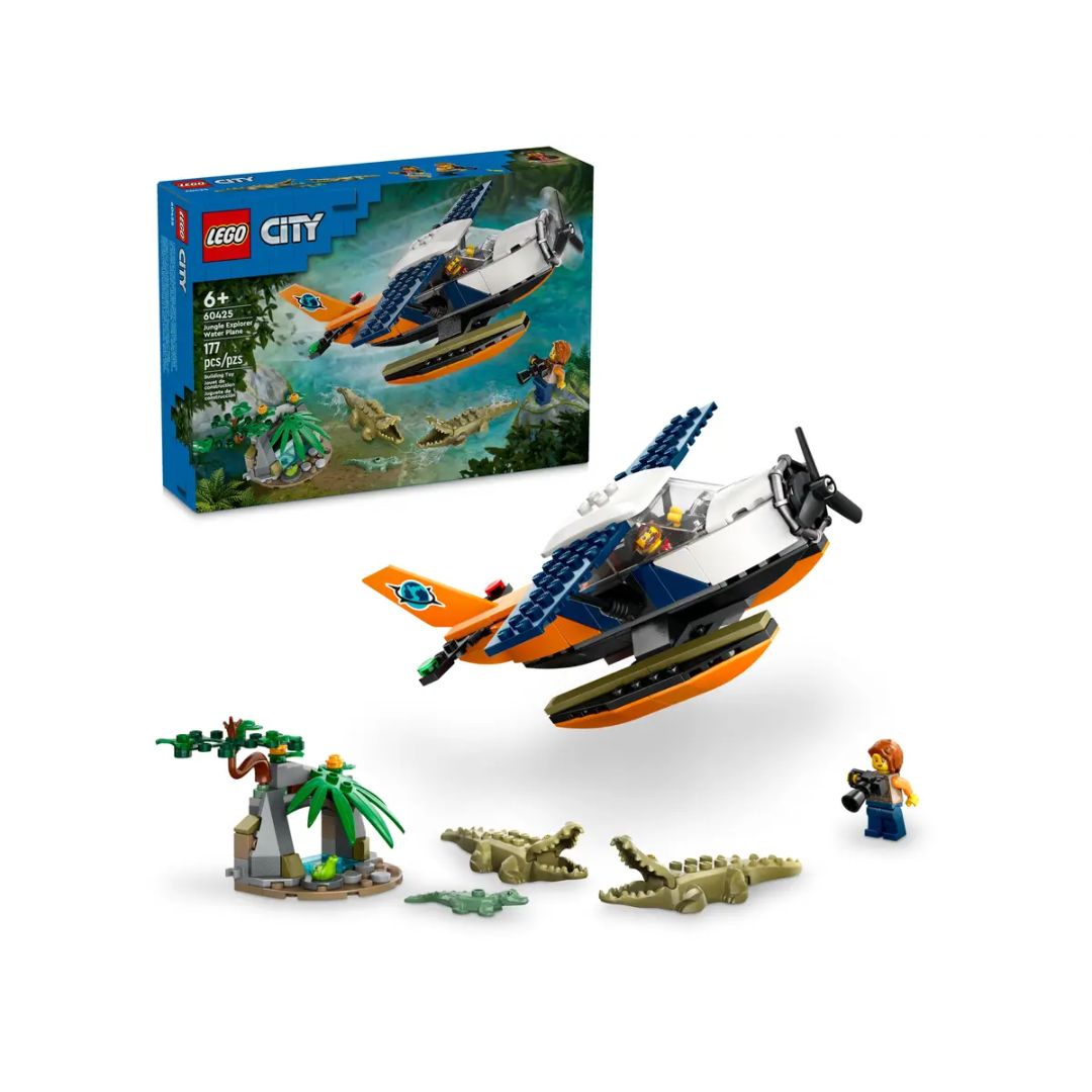 LEGO CITY 60425 Green Forest Exploration Seaplane Assembly Toy (177 parts)