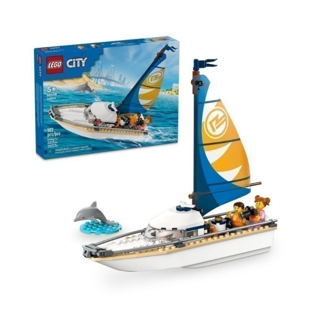 LEGO CITY 60438 dolphin watching sailboat assembly toy