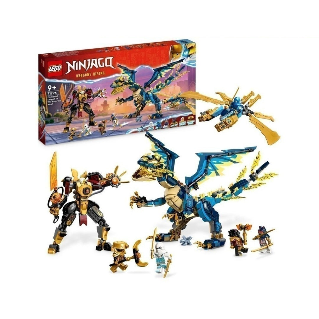 Đồ chơi lắp ráp Rồng nguyên tố đối đầu chiến giáp đế vương LEGO NINJAGO 71796