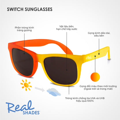Yellow Orange color changing sunglasses REALSHADES 7SWIYLOR