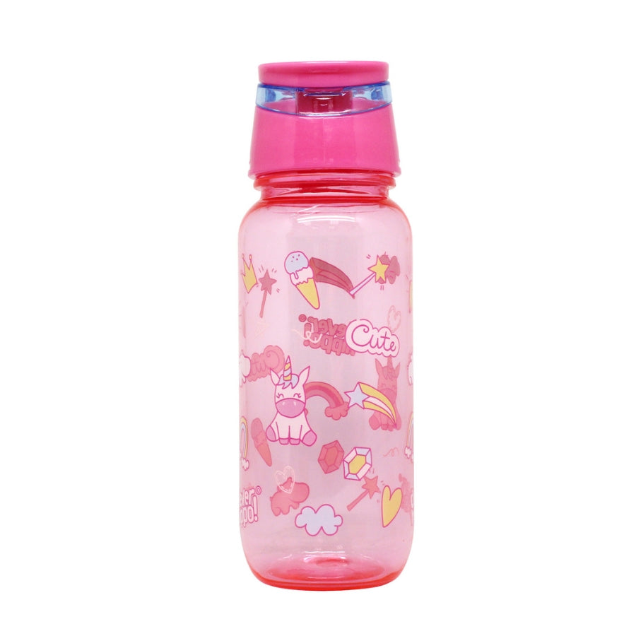 Bình nước nhựa Rainbow Unicorn Hồng CLEVERHIPPO WB01