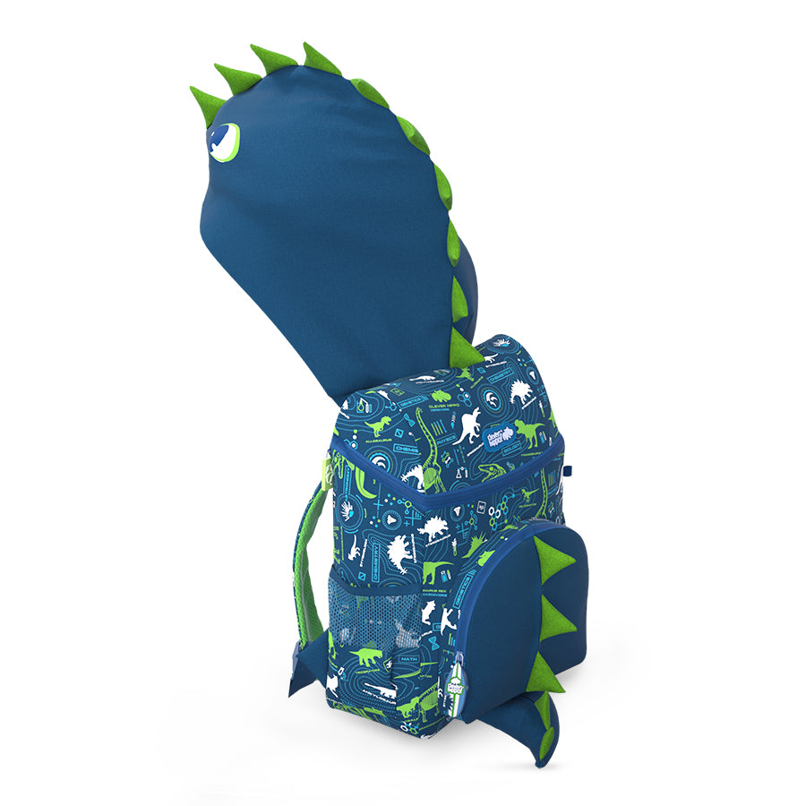 Hoodie Backpack - Super Dinosaur Blue CLEVERHIPPO BD3106