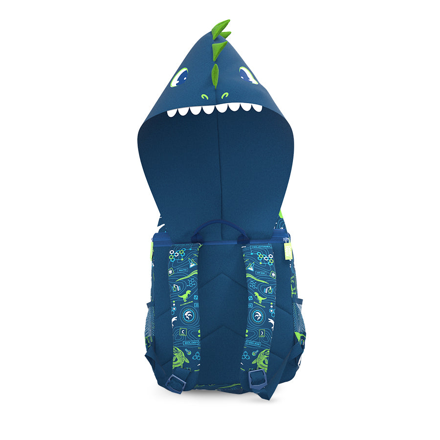 Hoodie Backpack - Super Dinosaur Blue CLEVERHIPPO BD3106