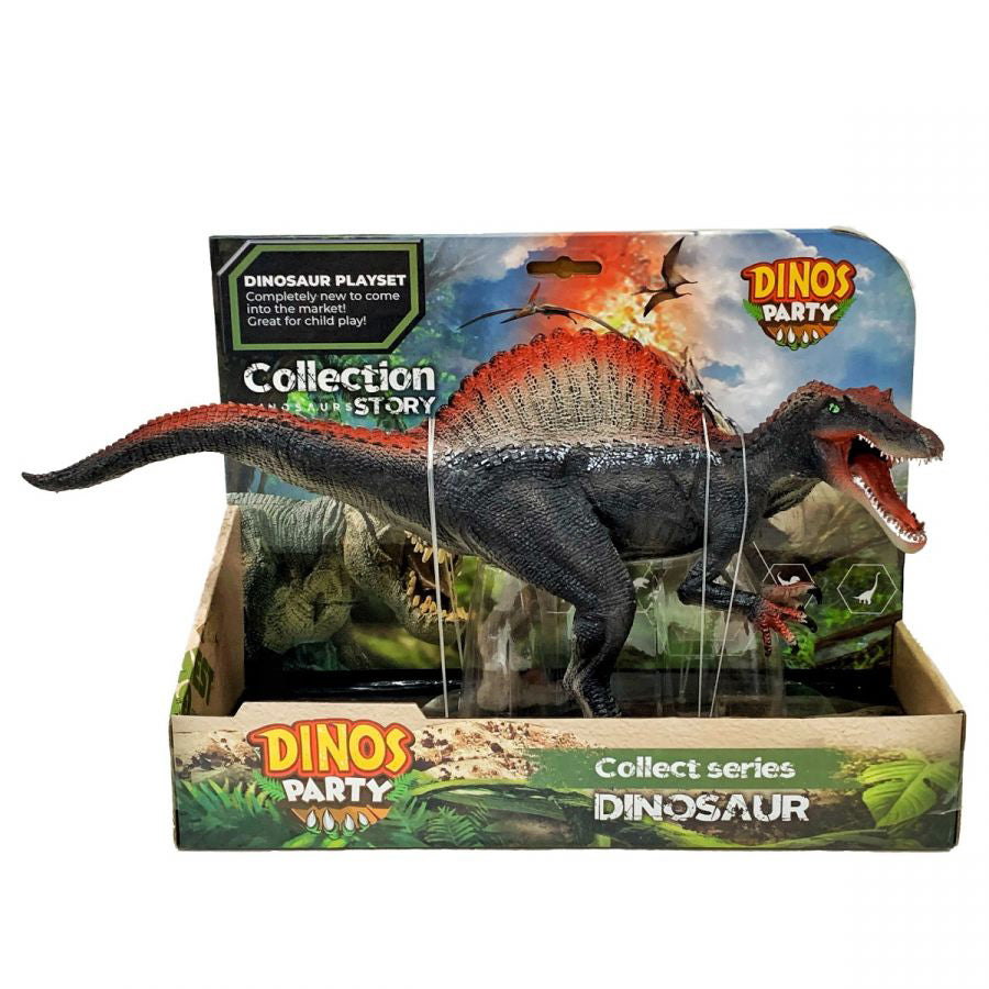 North African Spinosaurus dinosaur model_Red Gray DINOS PARTY BG6015A-2