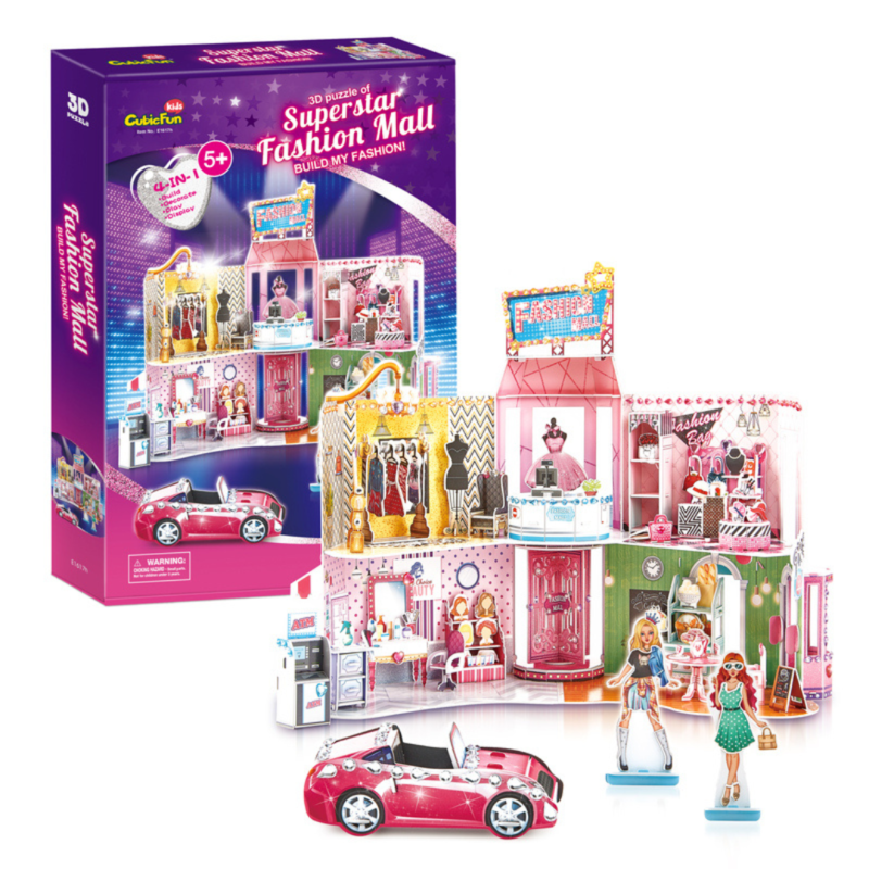 3D puzzle children's toys: PUZZLES E1617H fashion shopping center