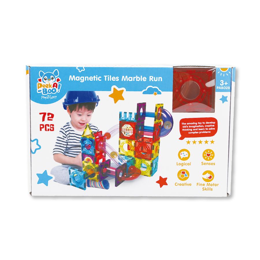 Đồ chơi STEAM-Bộ xếp hình nam châm 72 chi tiết PEEK A BOO PAB028