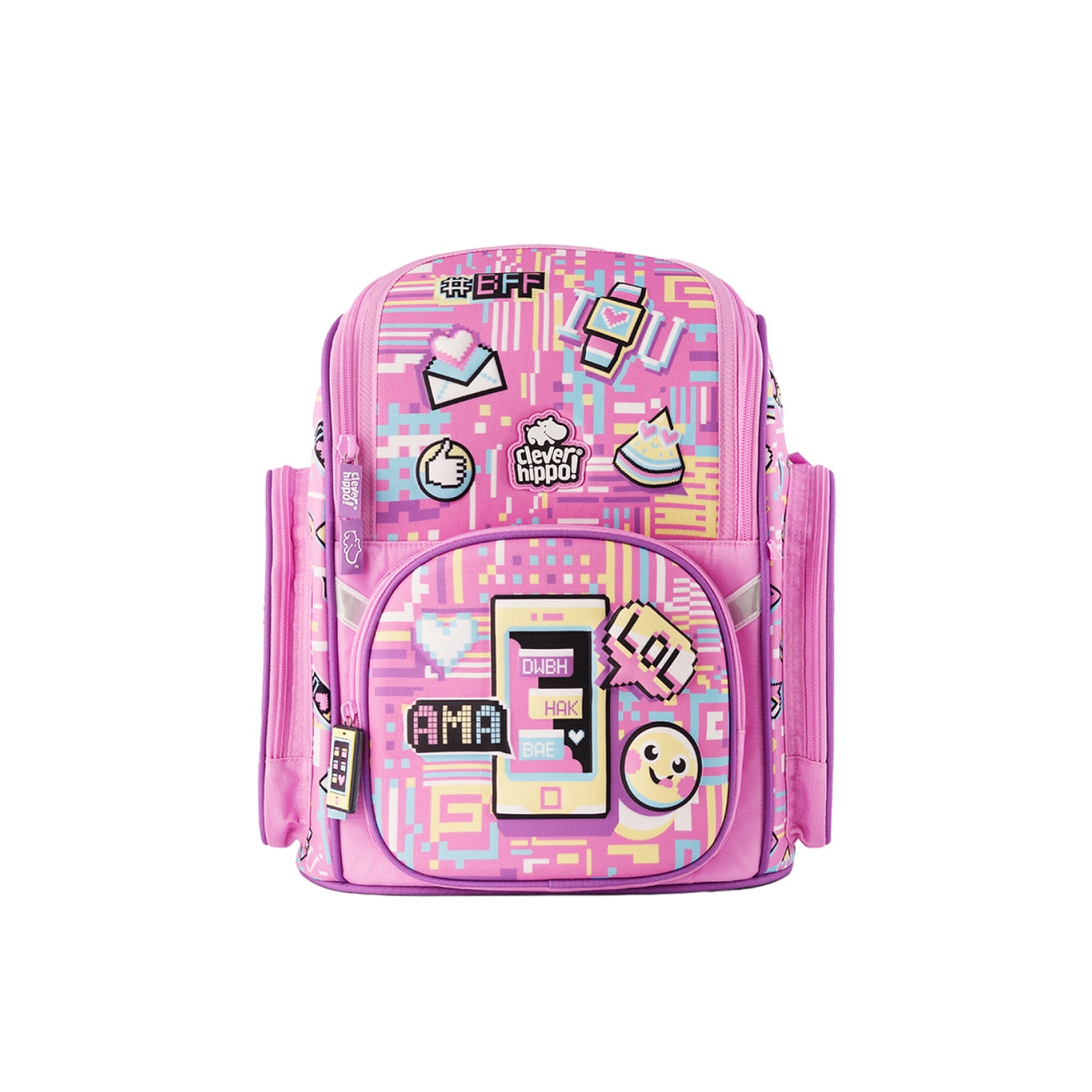 Fancy Emoji World Pink Backpack CLEVERHIPPO BM1223