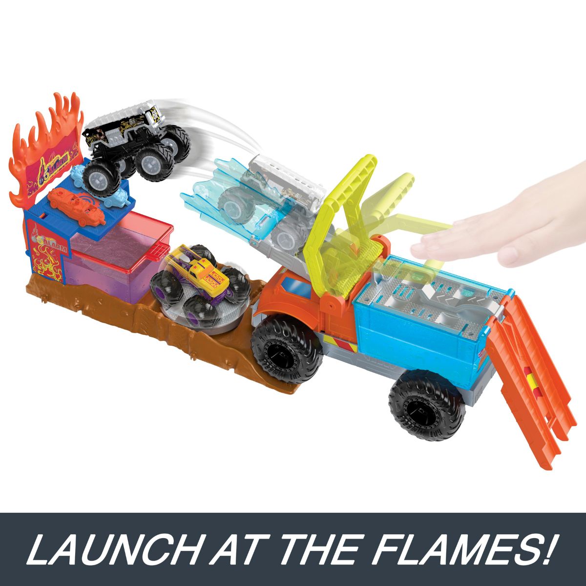 Bộ Cứu Hộ Đổi Màu Monster Trucks Hot Wheels HPN73