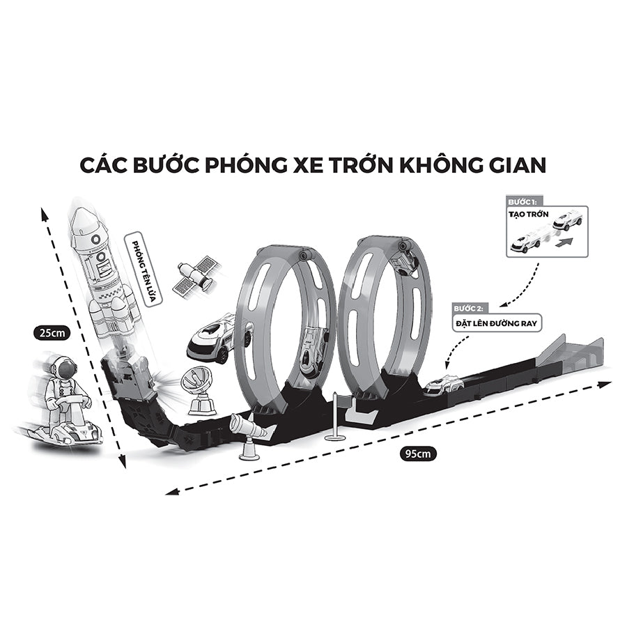 Bộ đồ chơi lắp ráp đường phóng xe chạy trớn không gian VECTO VT382