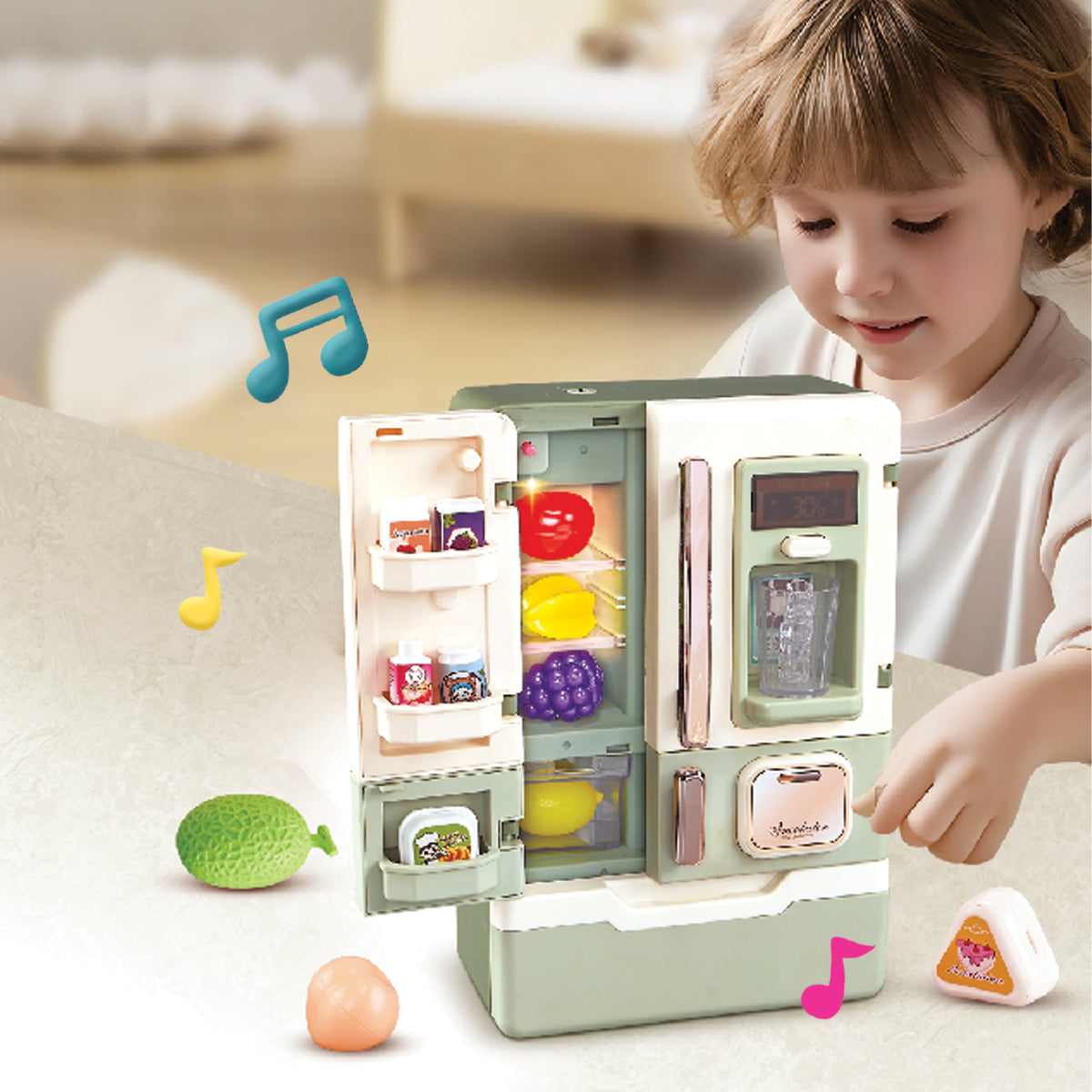 Green Mini Refrigerator Toy Set