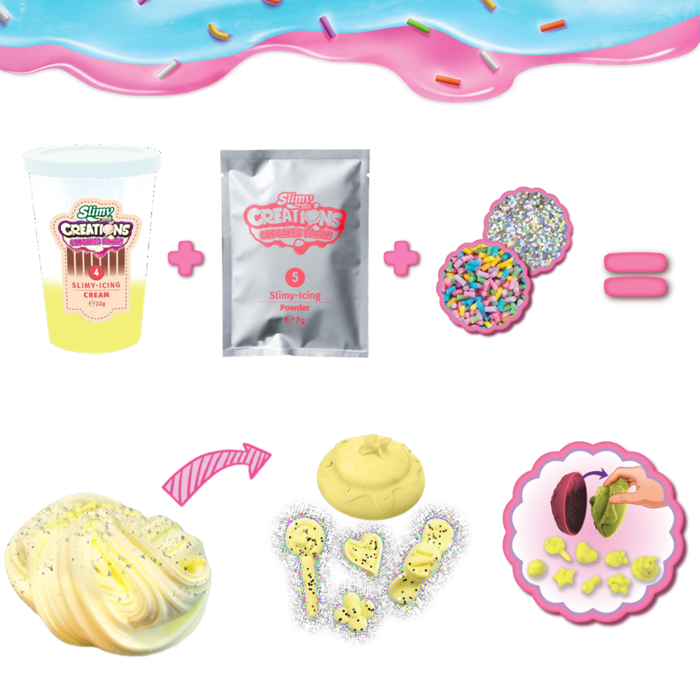 Bộ slime làm bánh Cupcake Vị Dâu hồng đáng yêu SLIMY 33047