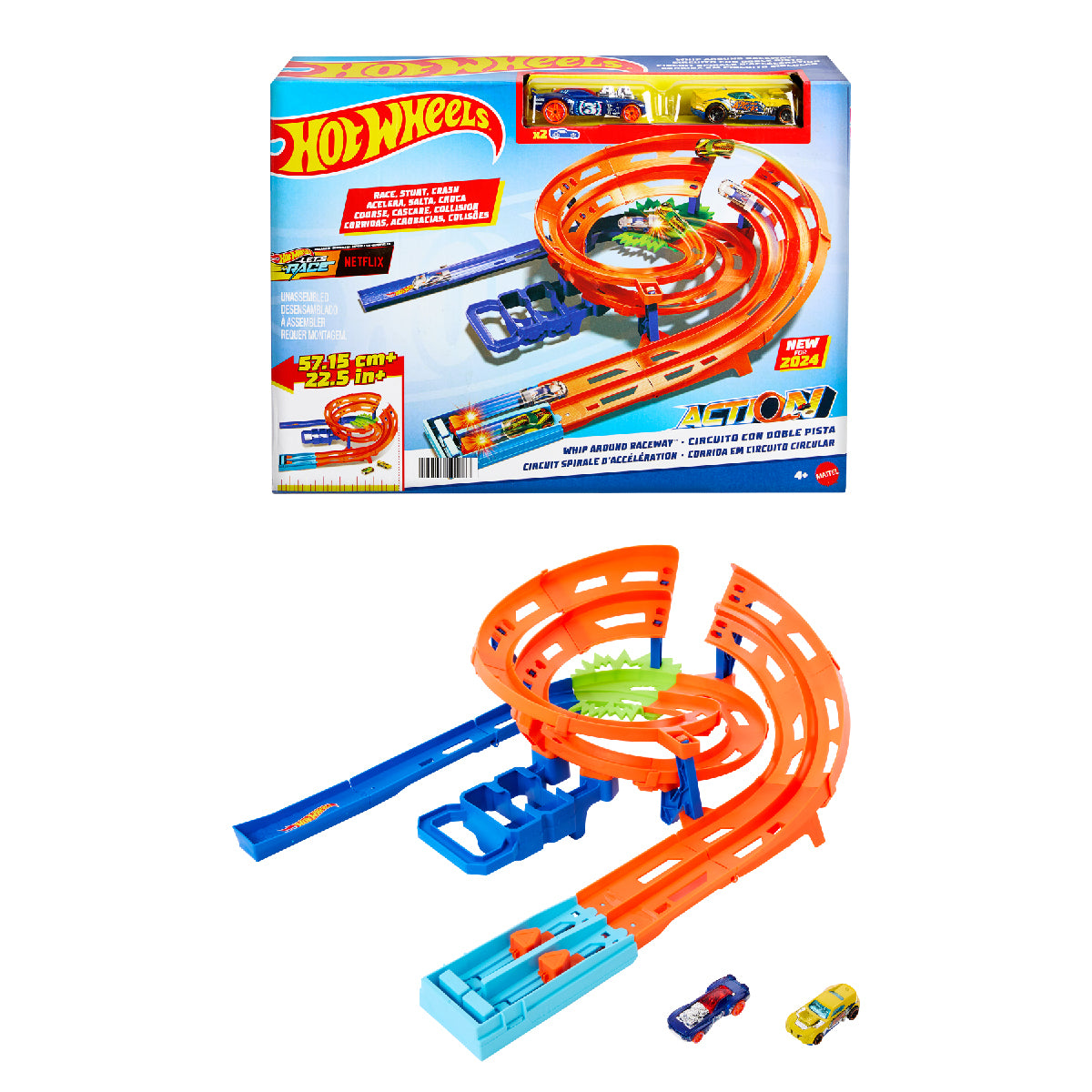 Bộ Thử Thách Đường Đua Xoắn Kép Xoay Vòng Hot Wheels HTK17