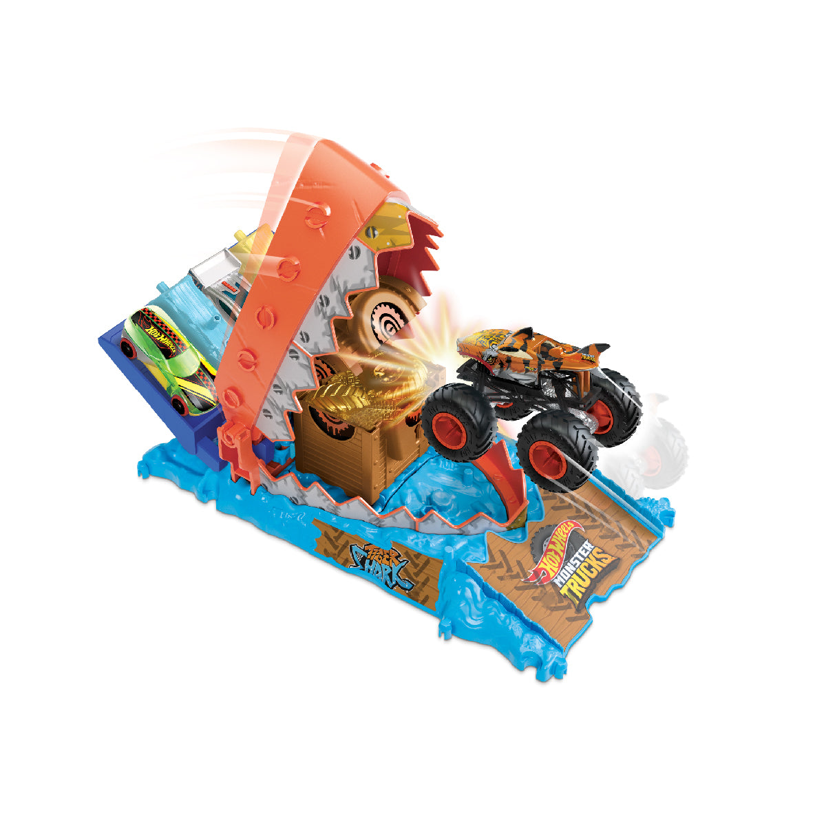 HW Monster Trucks Challenge Set HW Monster Trucks Challenge Set - Overcome the shark trap