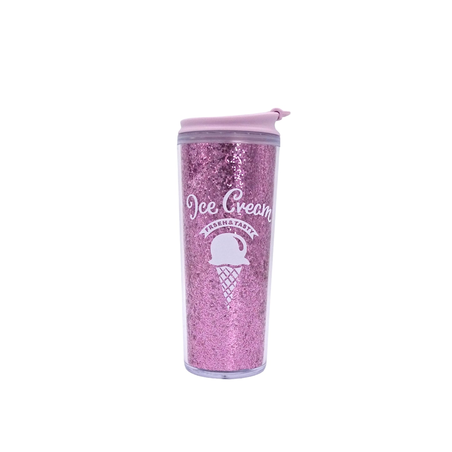 Clever Cup - Sparkle Ice Cream Pink Plastic Cup CLEVERHIPPO PCUP02