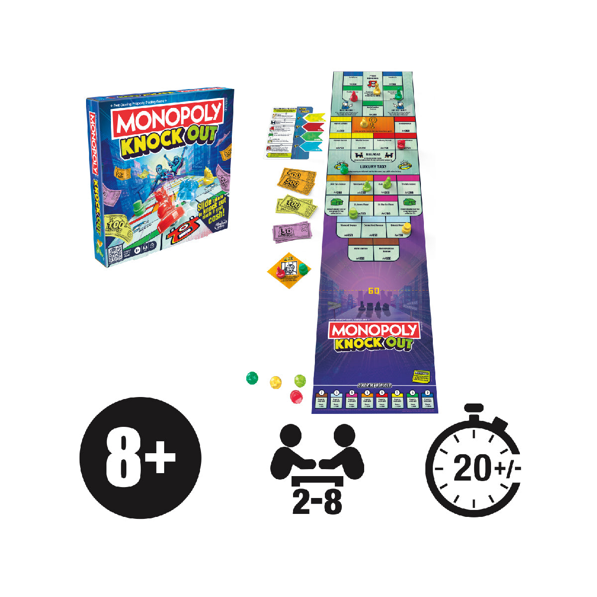 Bộ Đồ Chơi Cờ Tỷ Phú Knockout Monopoly F8995