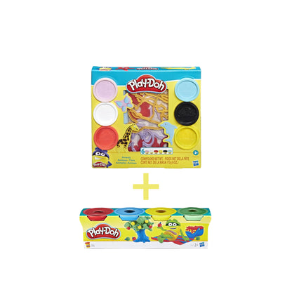 Combo of animal world molds and mini 4-color play dough PLAYDOH CBE8535/E8530-23241