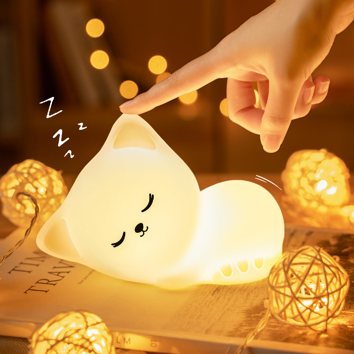 Sleeping Kitten Touch Light Toy