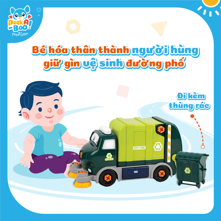 Đồ Chơi DIY Lắp Ráp Xe Môi Trường Peek A Boo PAB049