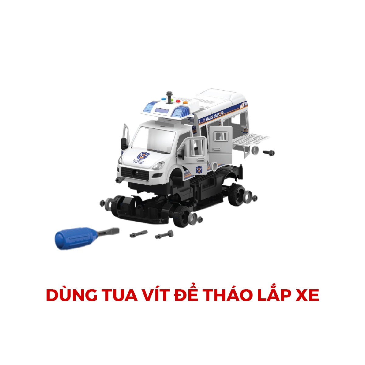 Đồ Chơi Lắp Ráp Diy Xe Van Cấp Cứu Có Đèn Và Âm Thanh VECTO VT8088C