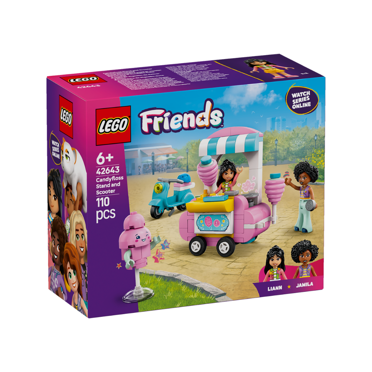 Đồ Chơi Lắp Ráp Quầy Kẹo Bông Gòn Di Động Và Xe Scooter LEGO FRIENDS 42643