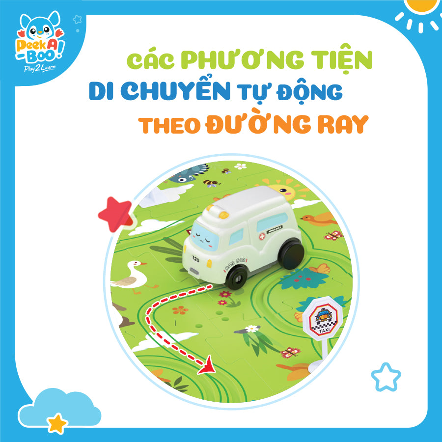 Đồ Chơi Xếp Hình Đường Ray Xe Chạy Cho Bé Peek A Boo PAB052