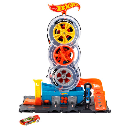 Transport station for 3 Hot Wheels HOT WHEELS HDP02 rotating tires