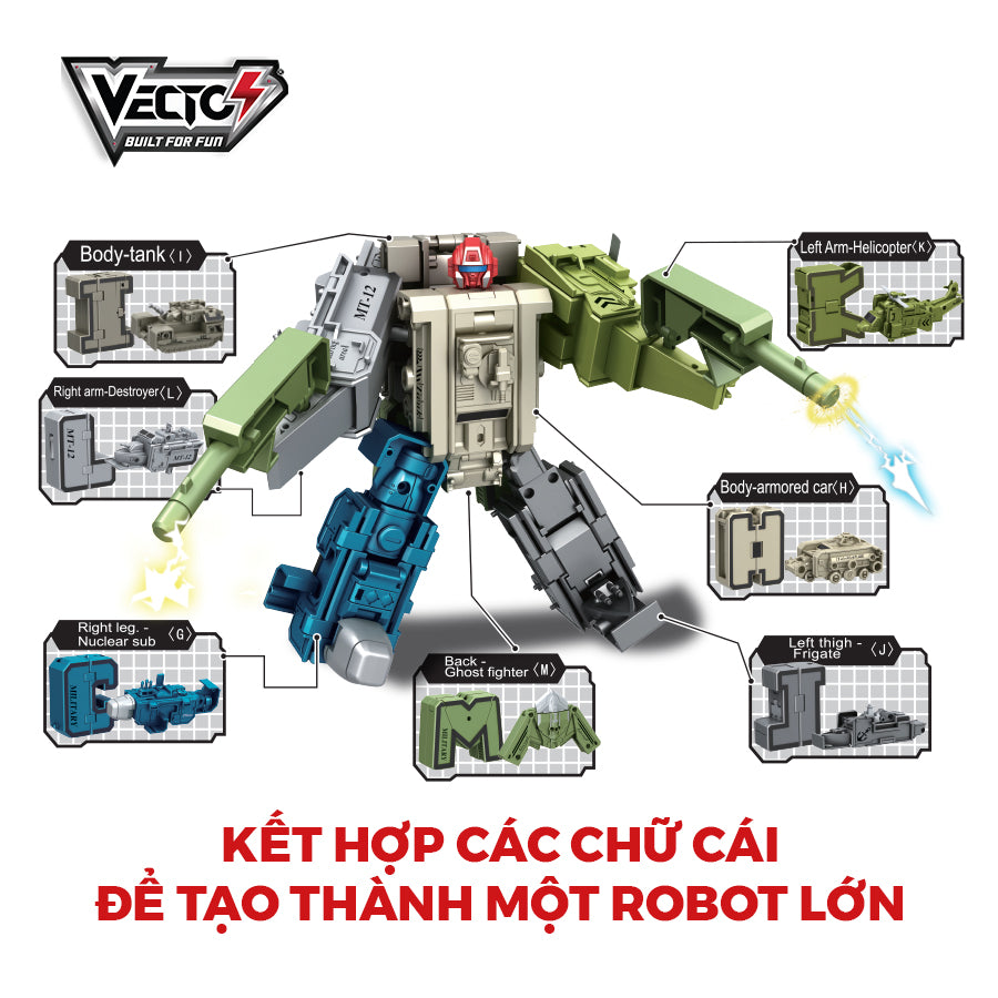 Đồ chơi lắp ráp Robot chữ từ G đến M VECTO VT8195-2