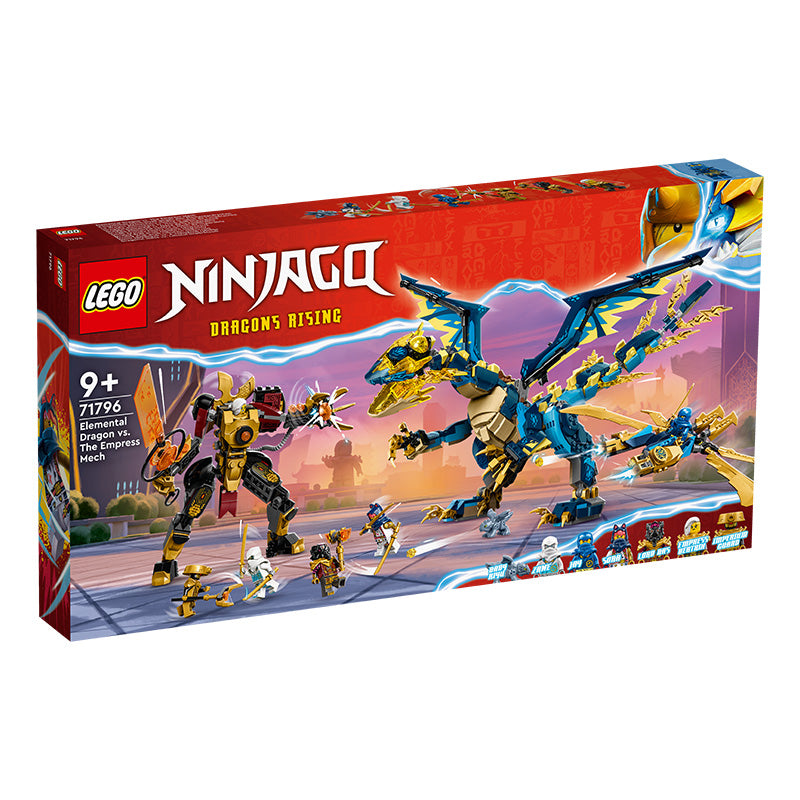 Đồ chơi lắp ráp Rồng nguyên tố đối đầu chiến giáp đế vương LEGO NINJAGO 71796