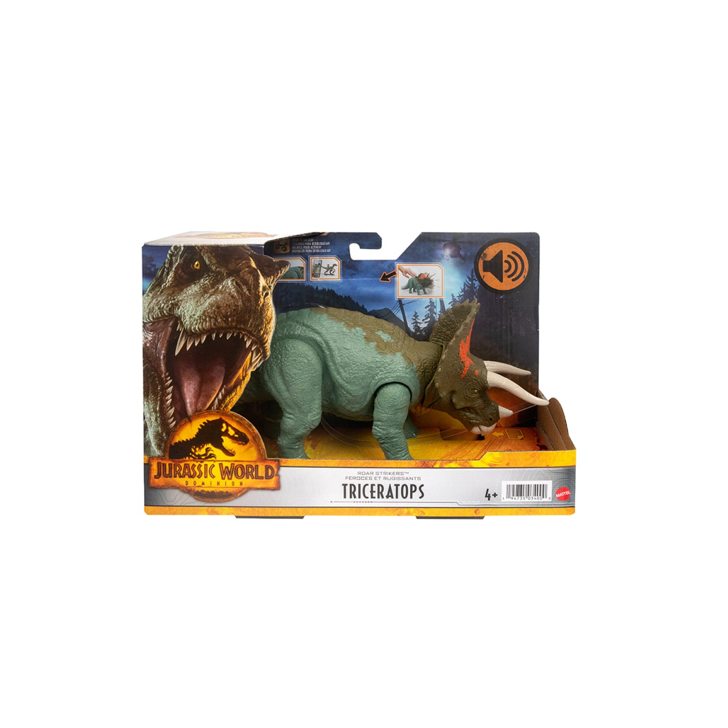 TRICERATOPS Dinosaur Model with sound JURASSIC WORLD MATTEL HDX17