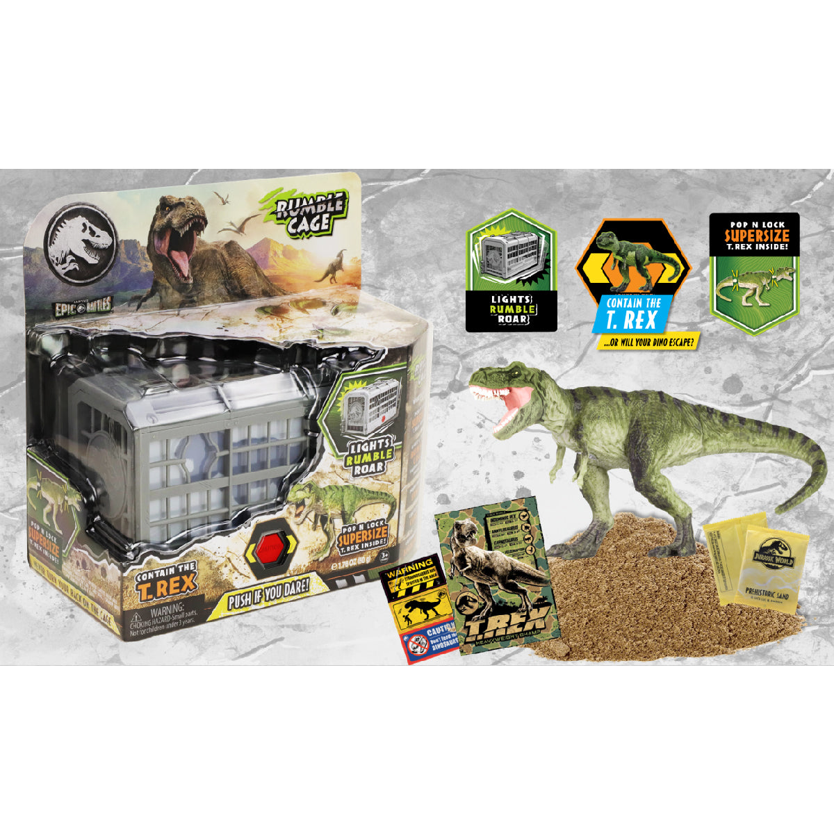 Lồng Khủng Long T-Rex Jurassic Có Hiệu Ứng Rung Và Âm Thanh TOY MONSTER T01160