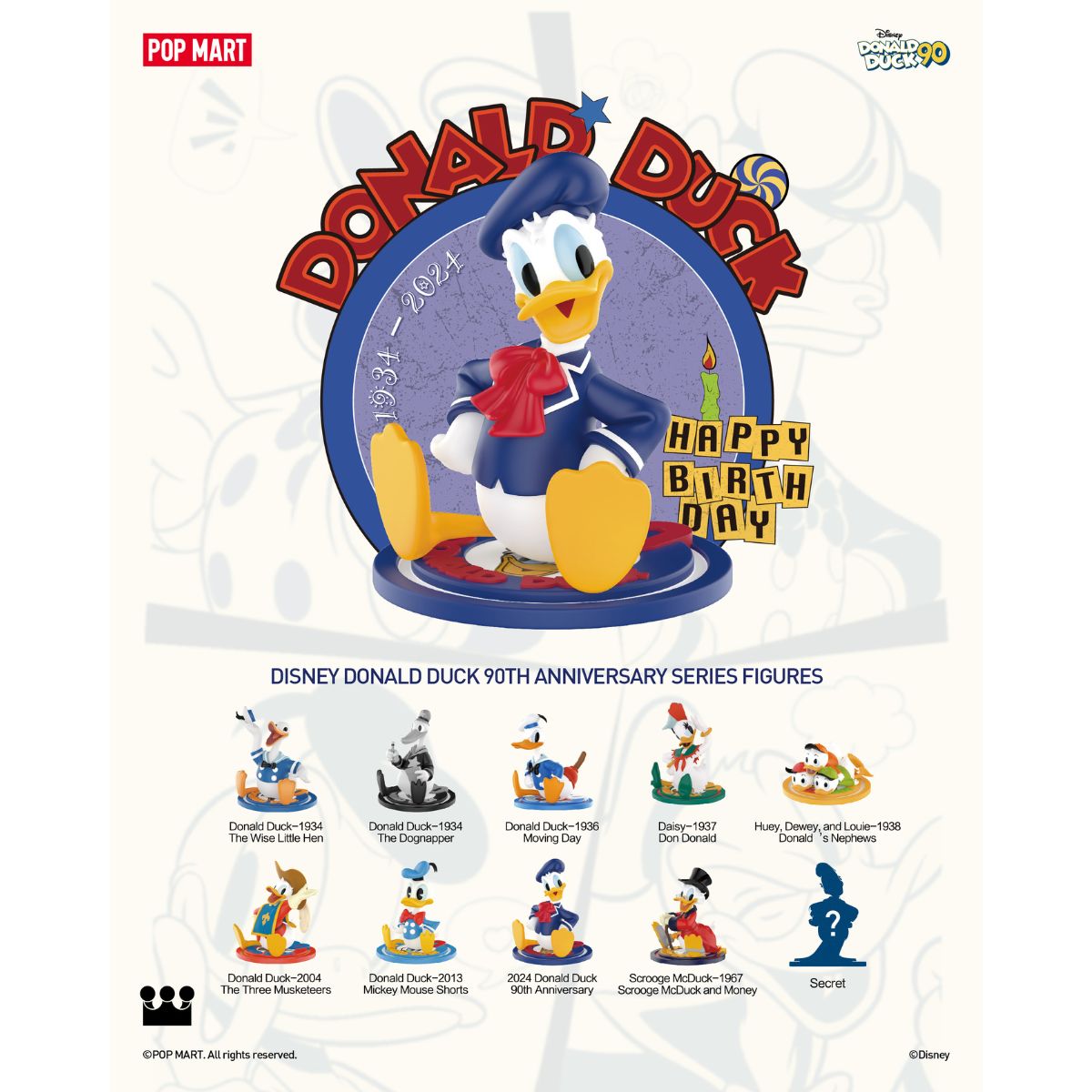 Mô Hình Disney Donald Duck 90th Anniversary Series Figures POP MART 6941848267146