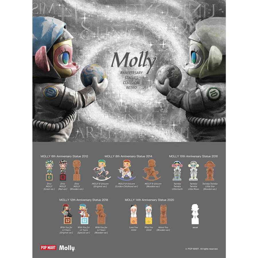 Mô Hình MOLLY Anniversary Statues Classical Retro POP MART 6941848229458