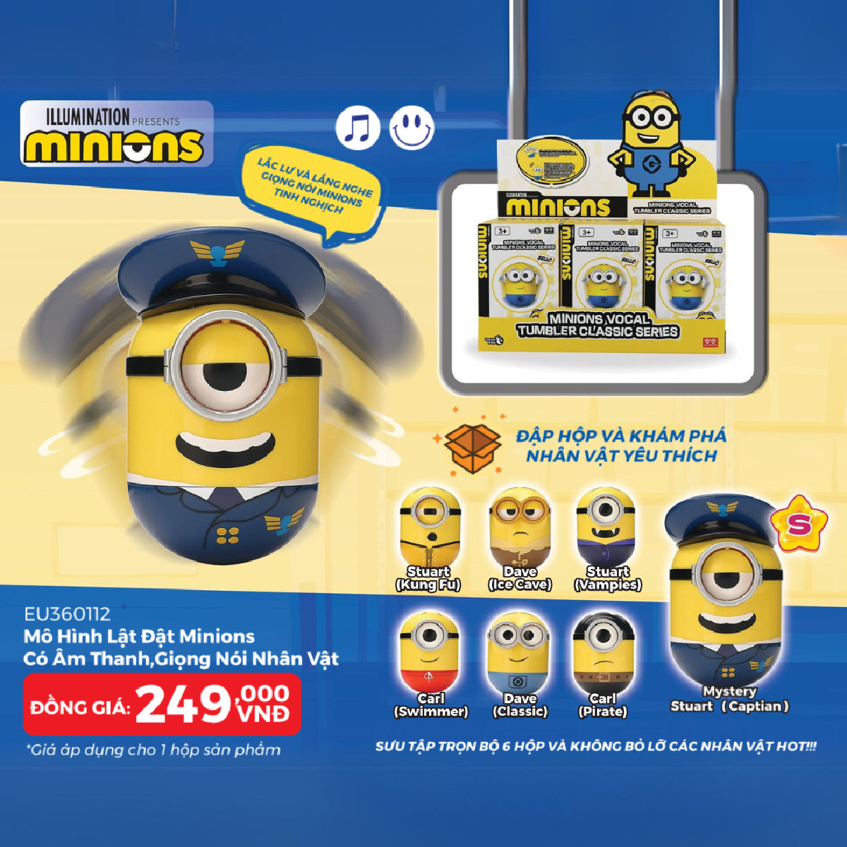 Mô Hình Lật Đật Có Âm Thanh, Giọng Nói Nhân Vật Minions EU360112