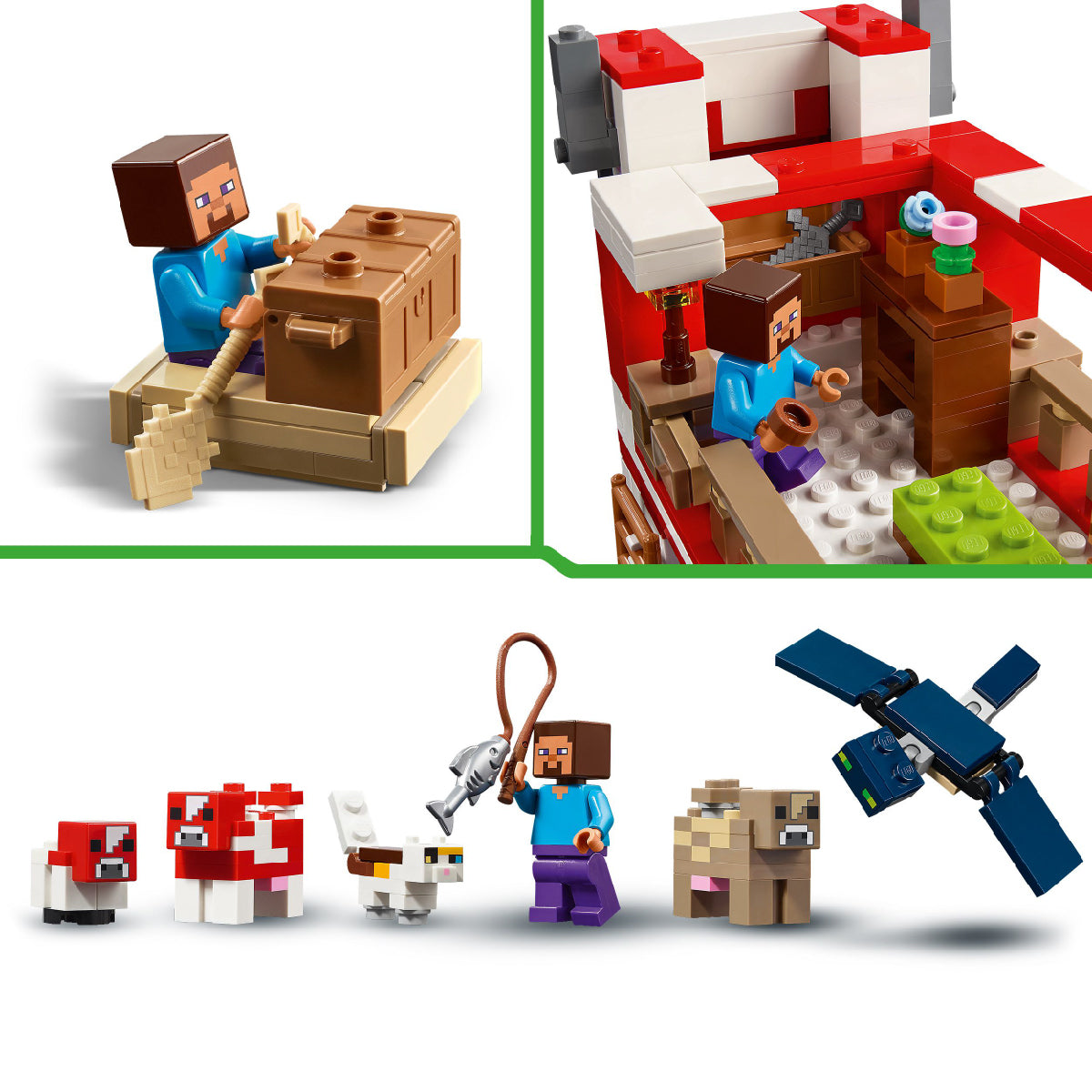 Đồ Chơi Lắp Ráp Ngôi Nhà Của Những Chú Bò Nấm LEGO MINECRAFT 21270