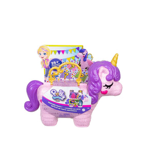 Polly Pocket and surprise party with Rainbow Unicorn POLLY POCKET 