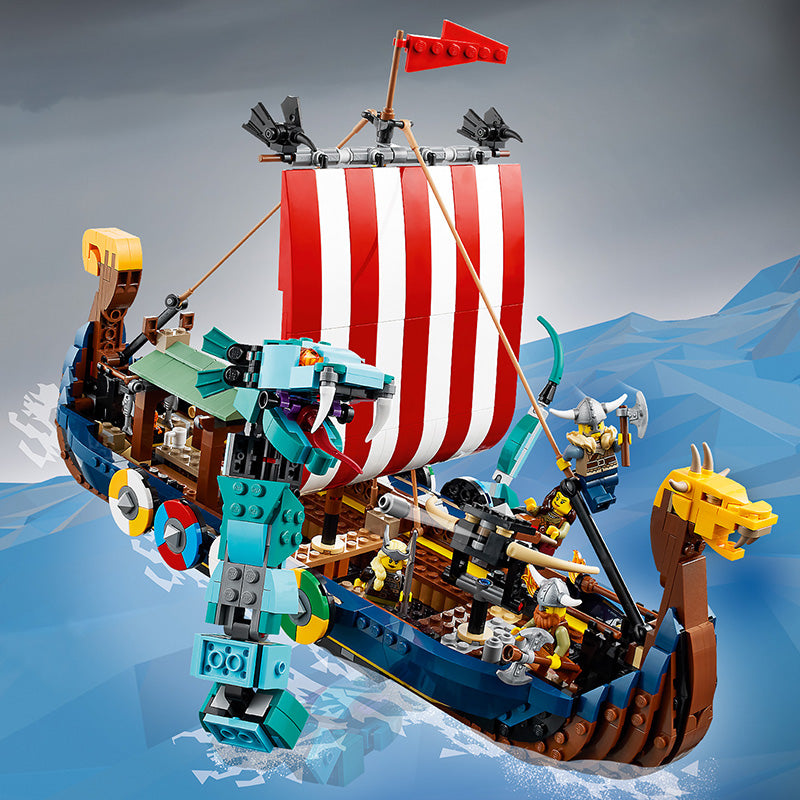 Đồ Chơi Lắp Ráp Tàu Của Người Viking Và Rắn Khổng Lồ LEGO CREATOR 31132