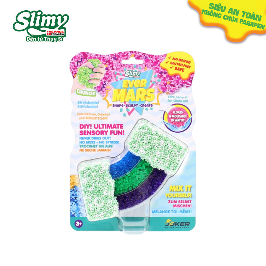 Foam slime mixed with colorful sparkling glass beads Set Blue SLIMY 38052