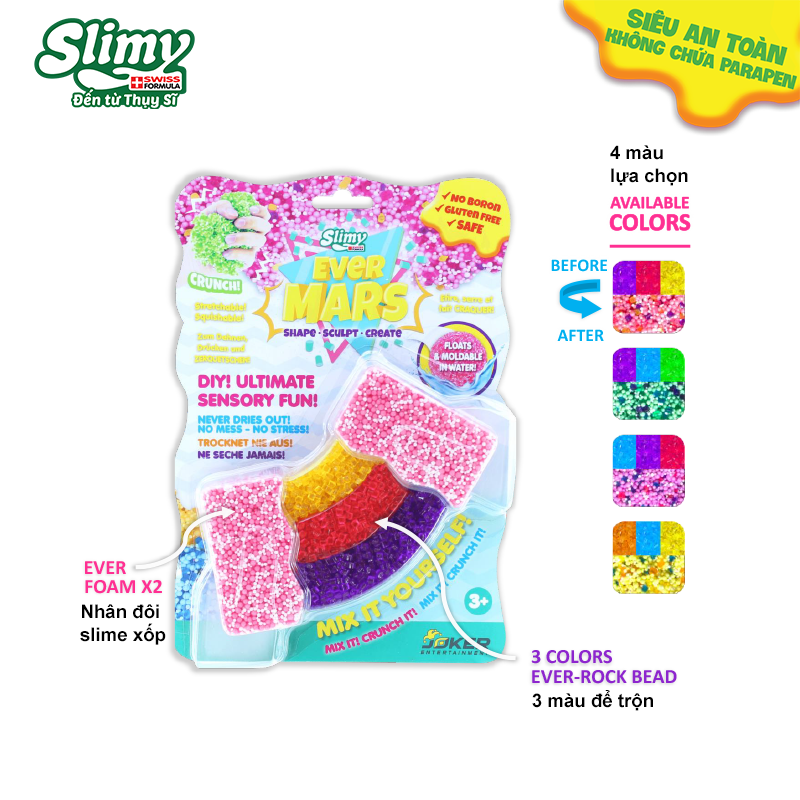 Foam slime mixed with colorful sparkling glass beads Set Blue SLIMY 38052